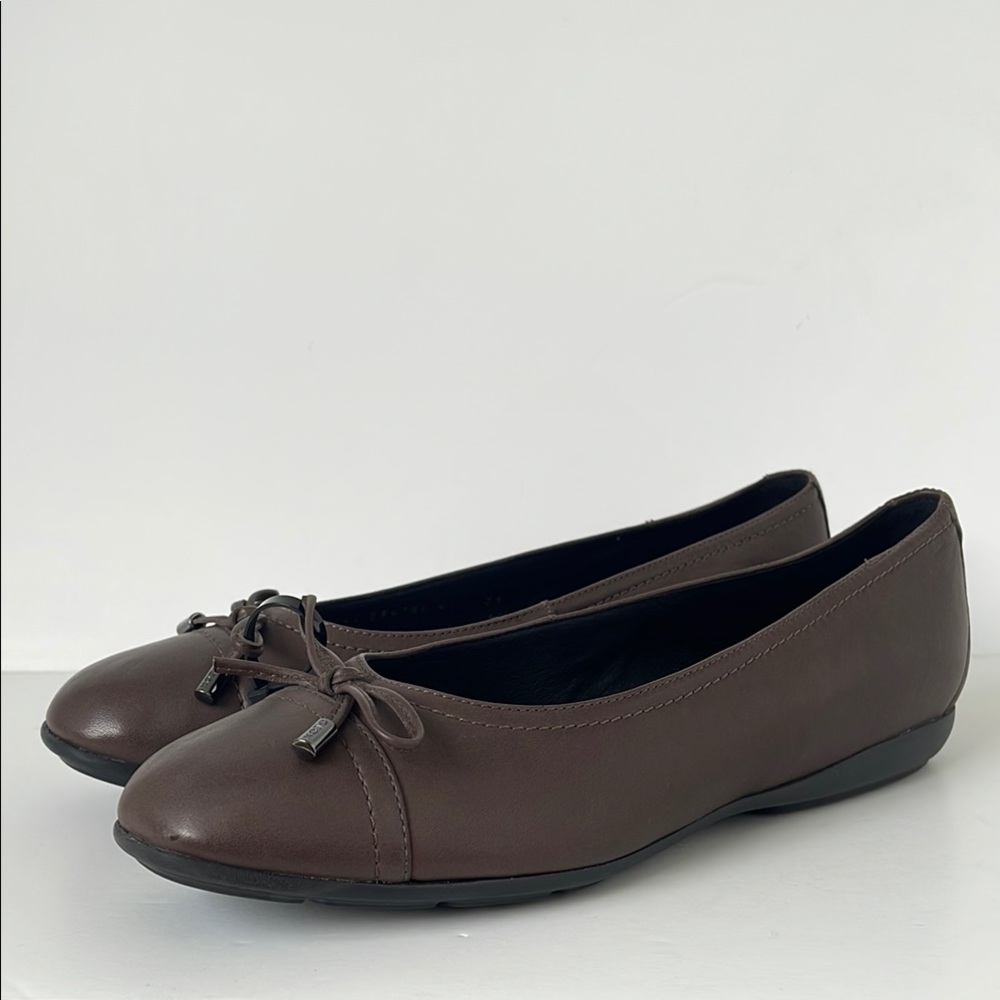 Geox Annytah Women's Brown Leather Ballerina Flats EU 41 Comfort Slip-On Geox